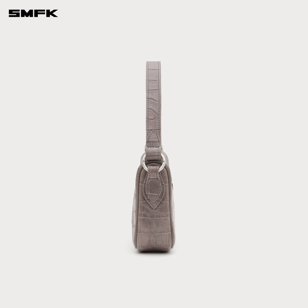COMPASS BADGE HOLDER Leather Bag Gray (Small)