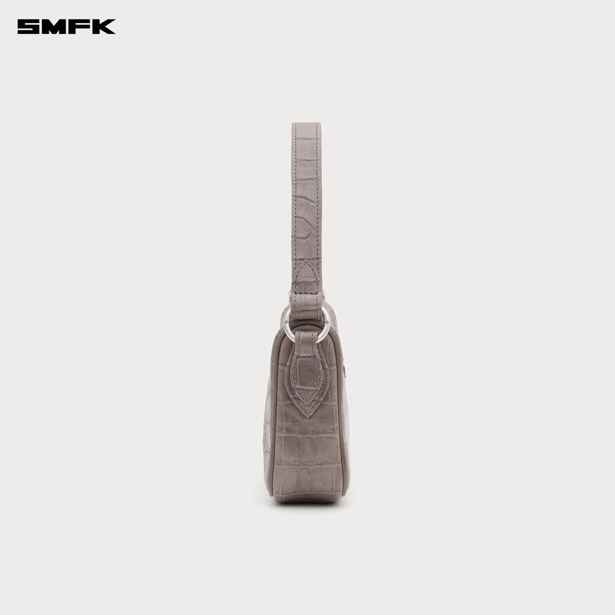COMPASS BADGE HOLDER Leather Bag Gray (Small)