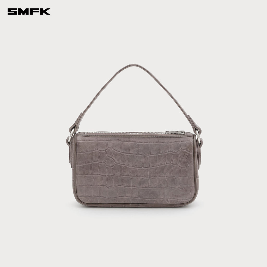 COMPASS BADGE HOLDER Leather Bag Gray (Small)