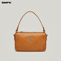 COMPASS BADGE PATINA LEATHER SHOULDER BAG MEDIUM CARAMEL PATINA
