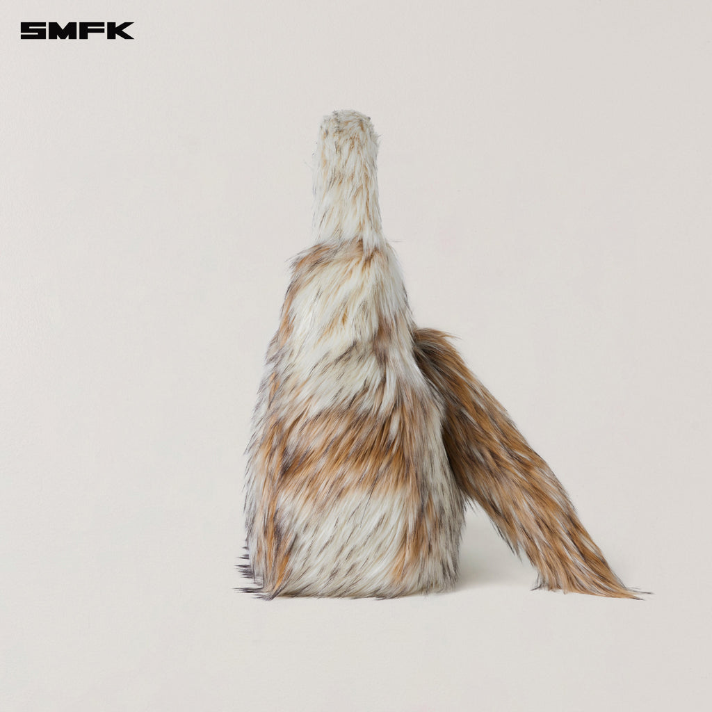 COMPASS COBBLE FURRY BAG/LARGE ARCTIC WOLF WHITE
