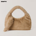 COMPASS COBBLE FURRY BAG/LARGE SAND