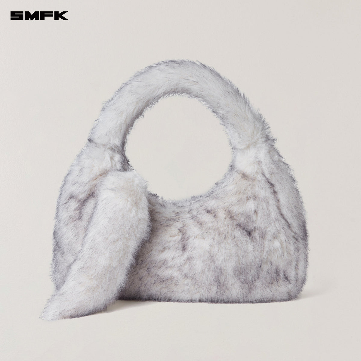 COMPASS COBBLE FURRY BAG/LARGE ARCTIC FOX WHITE