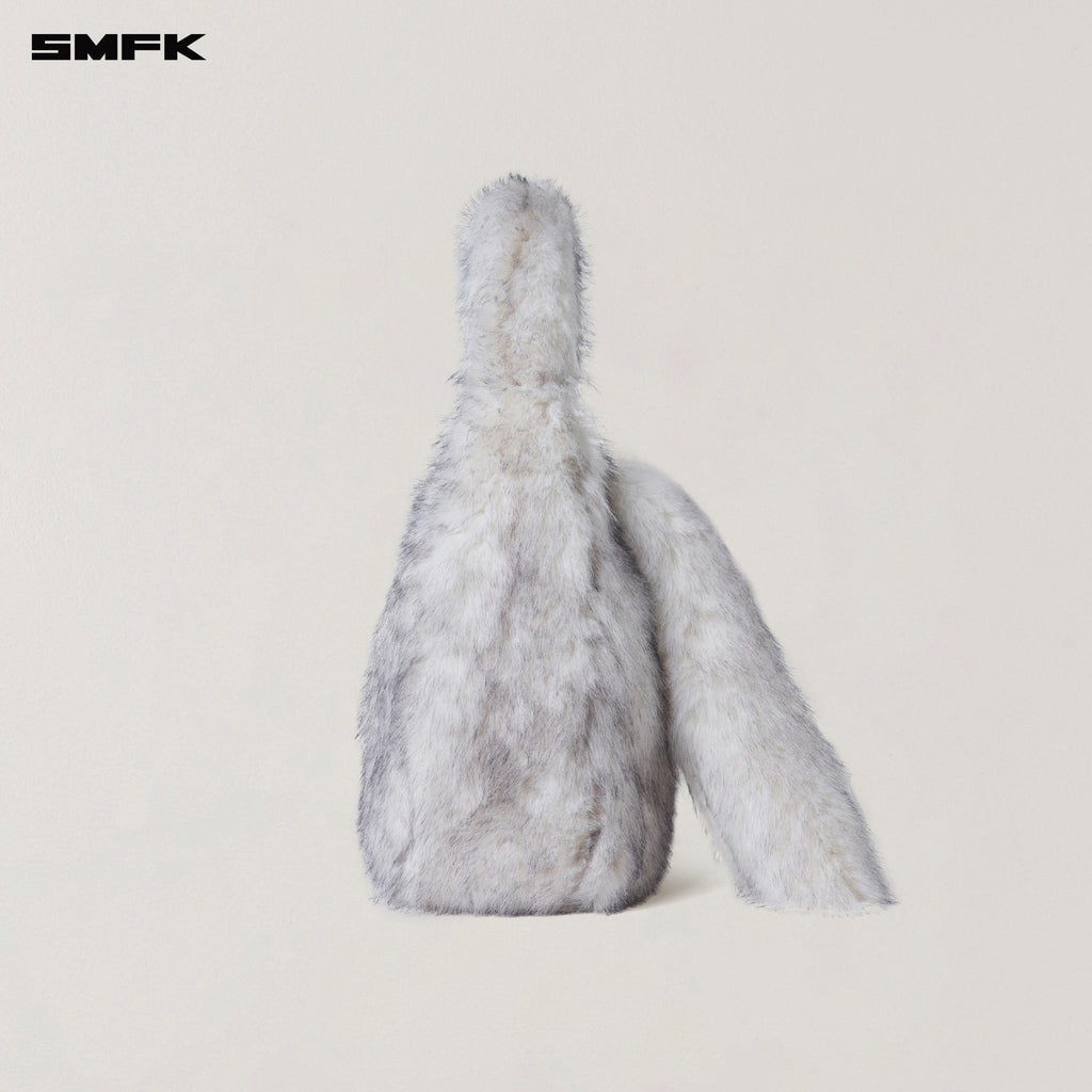 COMPASS COBBLE FURRY BAG/LARGE ARCTIC FOX WHITE