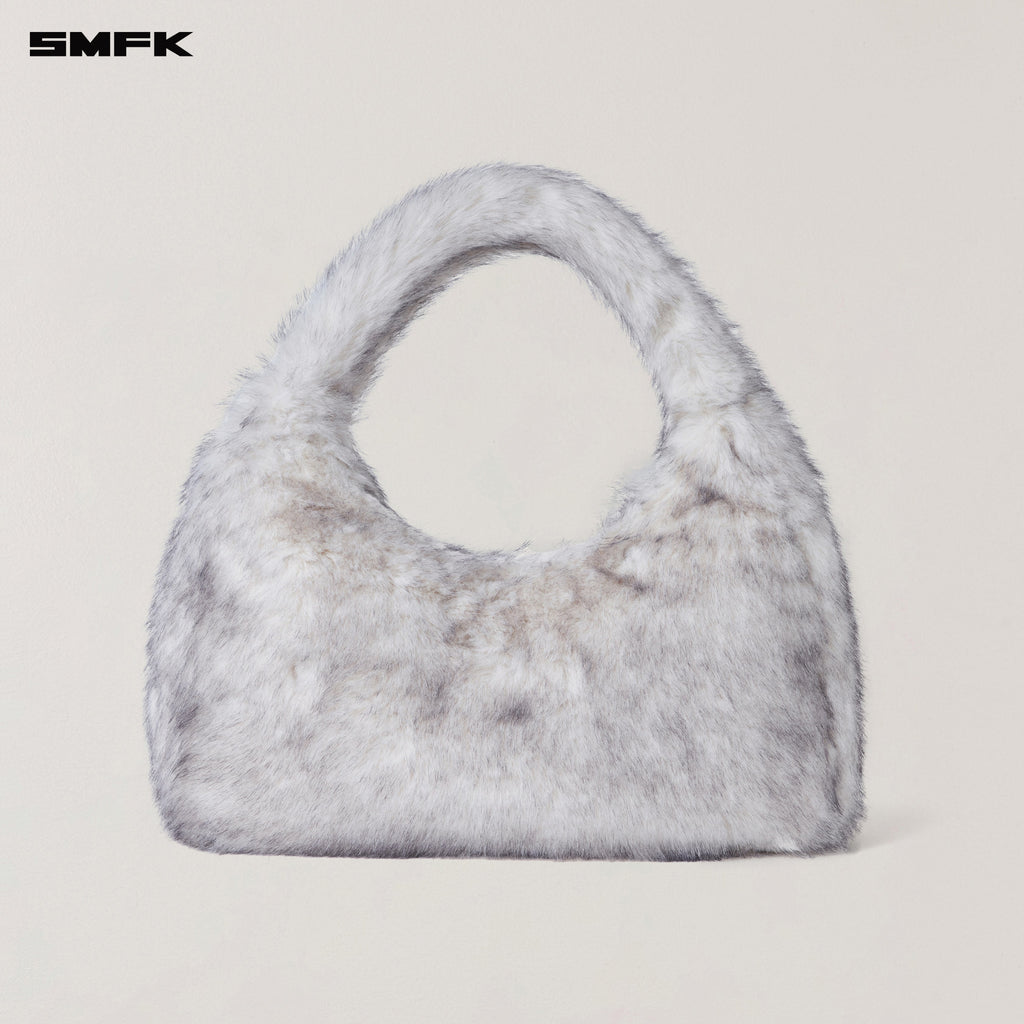 COMPASS COBBLE FURRY BAG/LARGE ARCTIC FOX WHITE