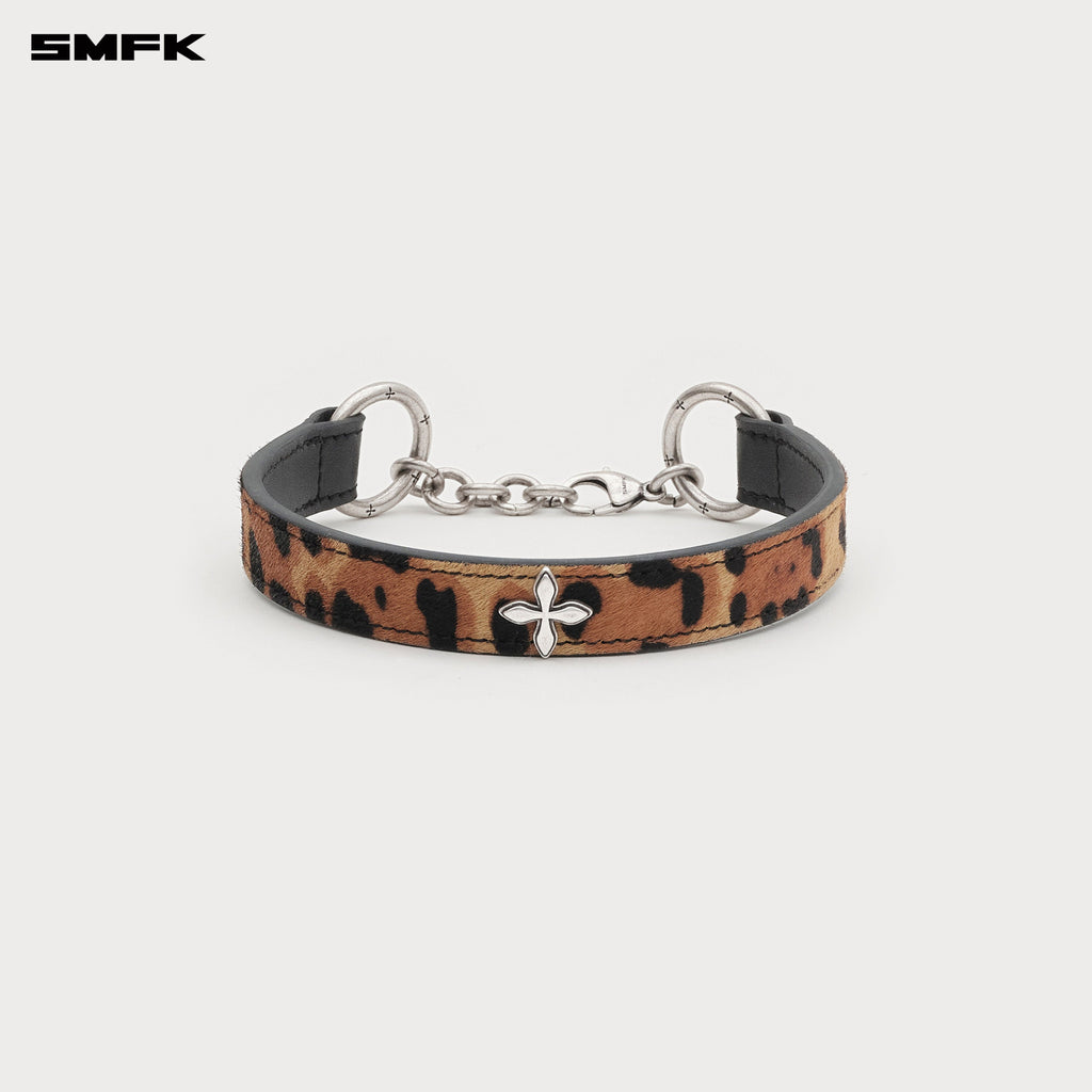 COMPASS Classic Fur Turtleneck Choker Leopard Print