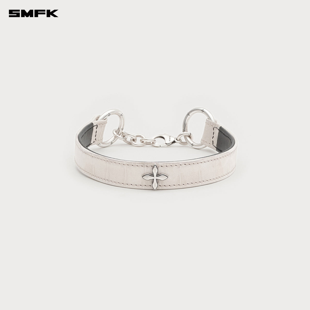 COMPASS Classic Turtleneck Choker White Crocodile