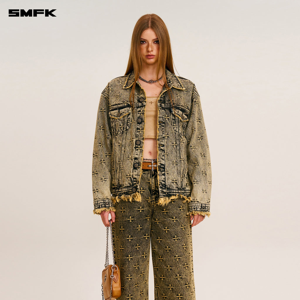 ANCIENT MYTH STORM GARDEN OVERSIZED DENIM JACKET STORM GARDEN (Yellow)