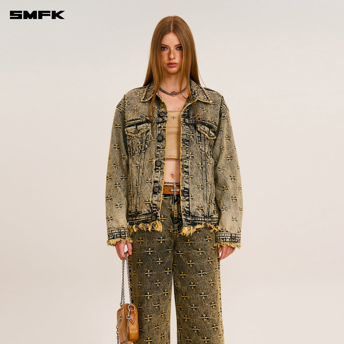 ANCIENT MYTH STORM GARDEN OVERSIZED DENIM JACKET STORM GARDEN (Yellow)