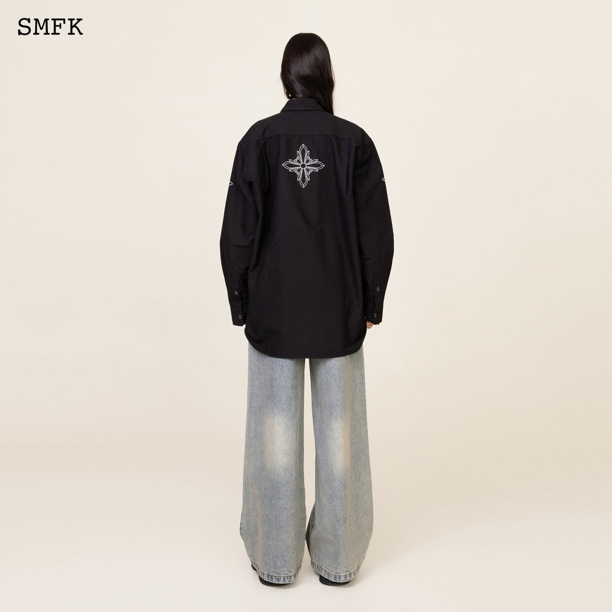 Compass Black Night Flower Classical Shirt