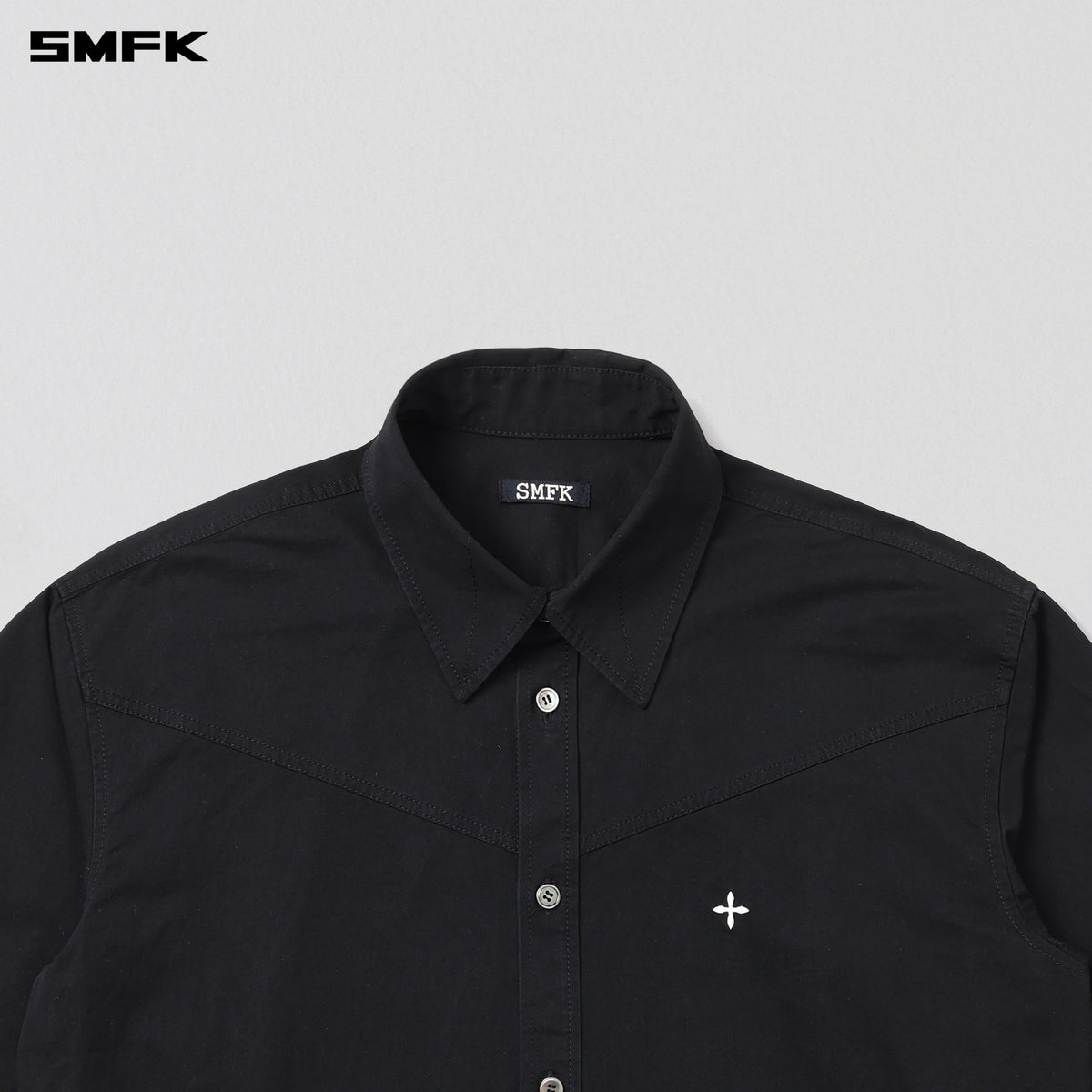 COMPASS BADGE CARGO SHIRT/COTTON WILD BLACK