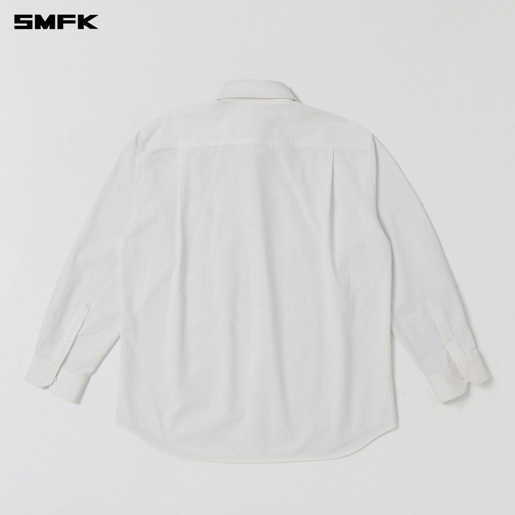 COMPASS BADGE CARGO SHIRT/COTTON CLOUD WHITE