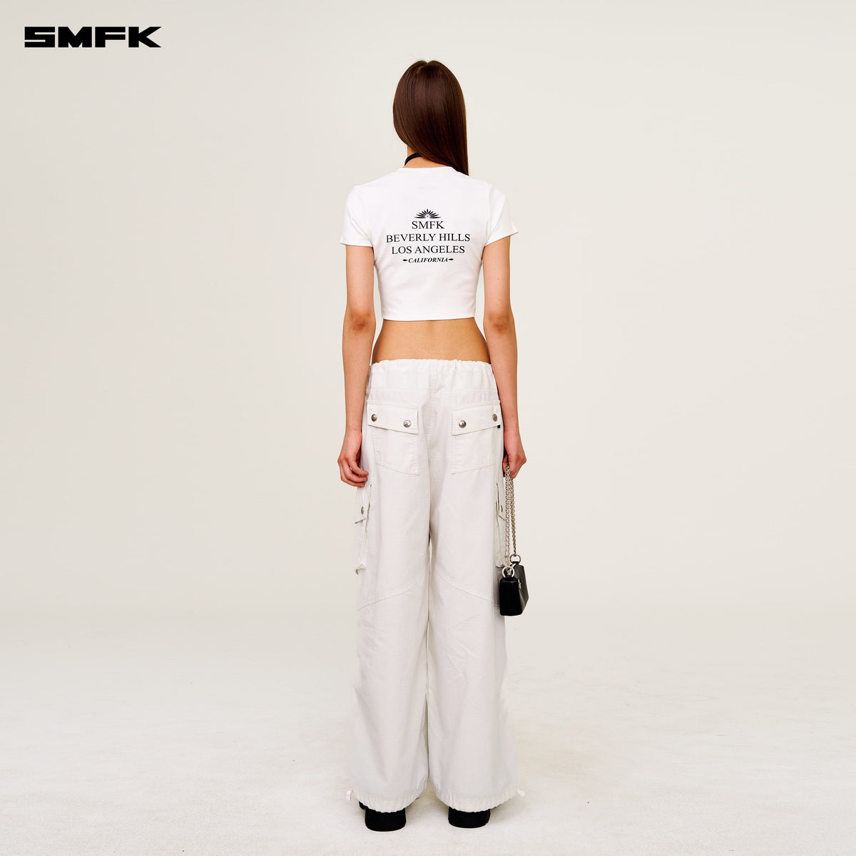 Compass Beverly Movie Subtitles Crop Tee Snowy Mountain White