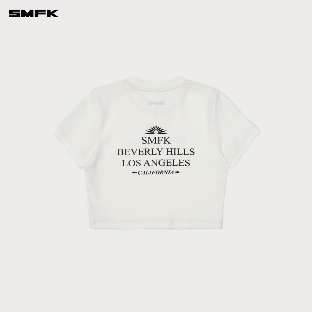 Compass Beverly Movie Subtitles Crop Tee Snowy Mountain White