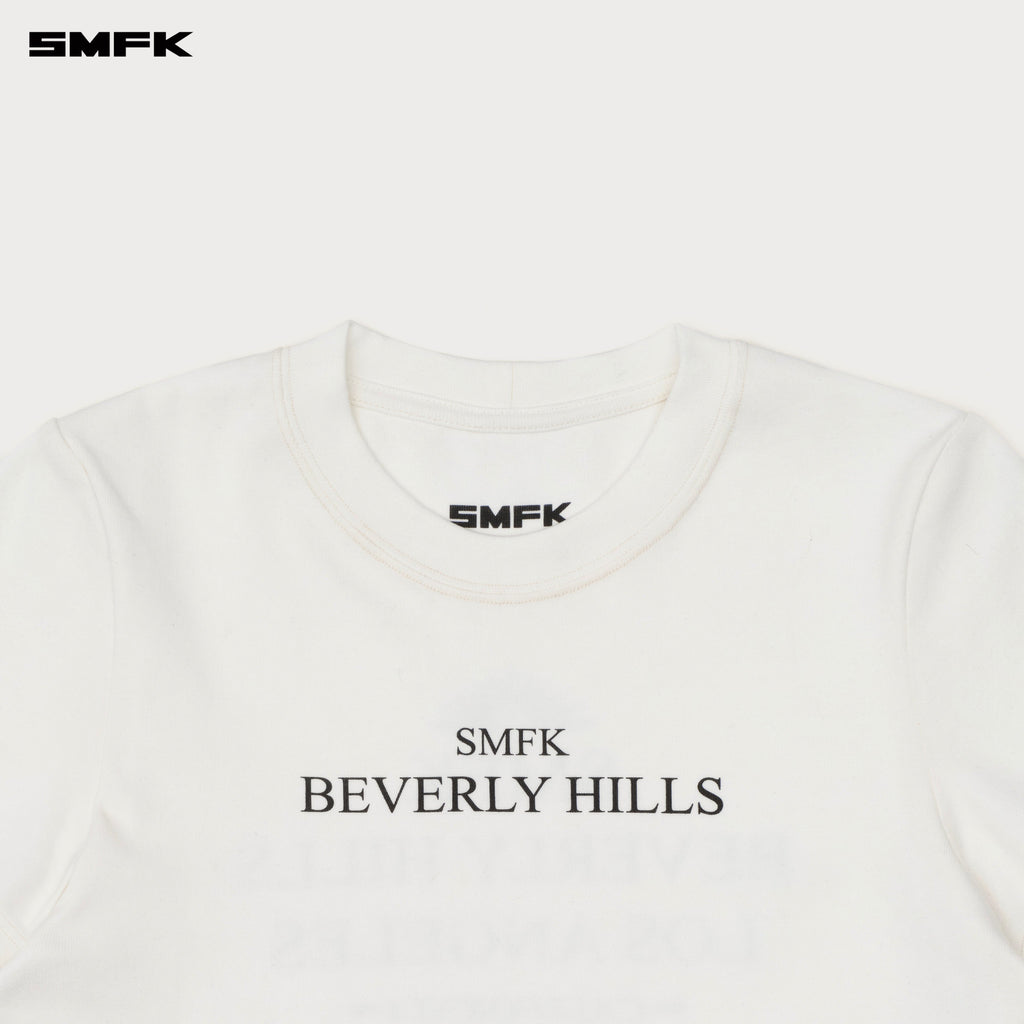 Compass Beverly Movie Subtitles Crop Tee Snowy Mountain White