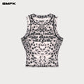 Beverly Sports Tank Top White Leopard
