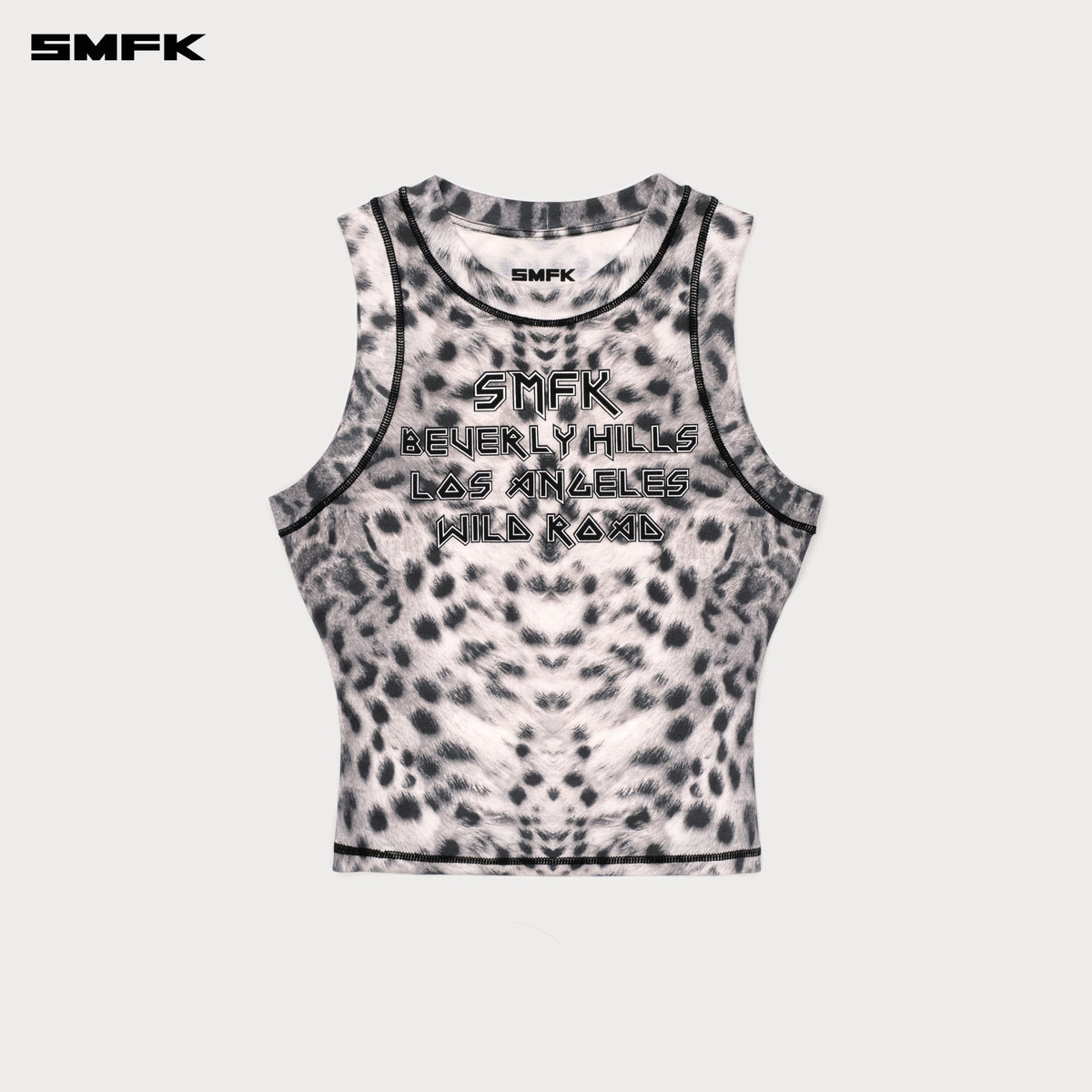 Beverly Sports Tank Top White Leopard