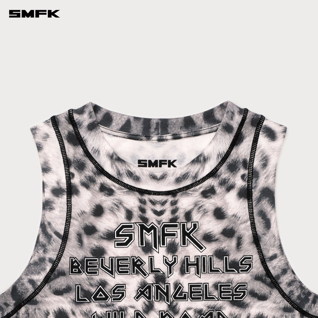Beverly Sports Tank Top White Leopard