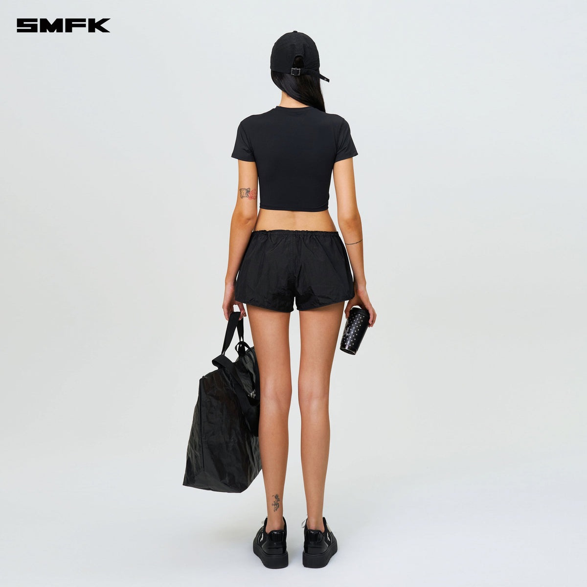 Ancient Myth Alloy Skin Low-Waist Jogging Shorts Black