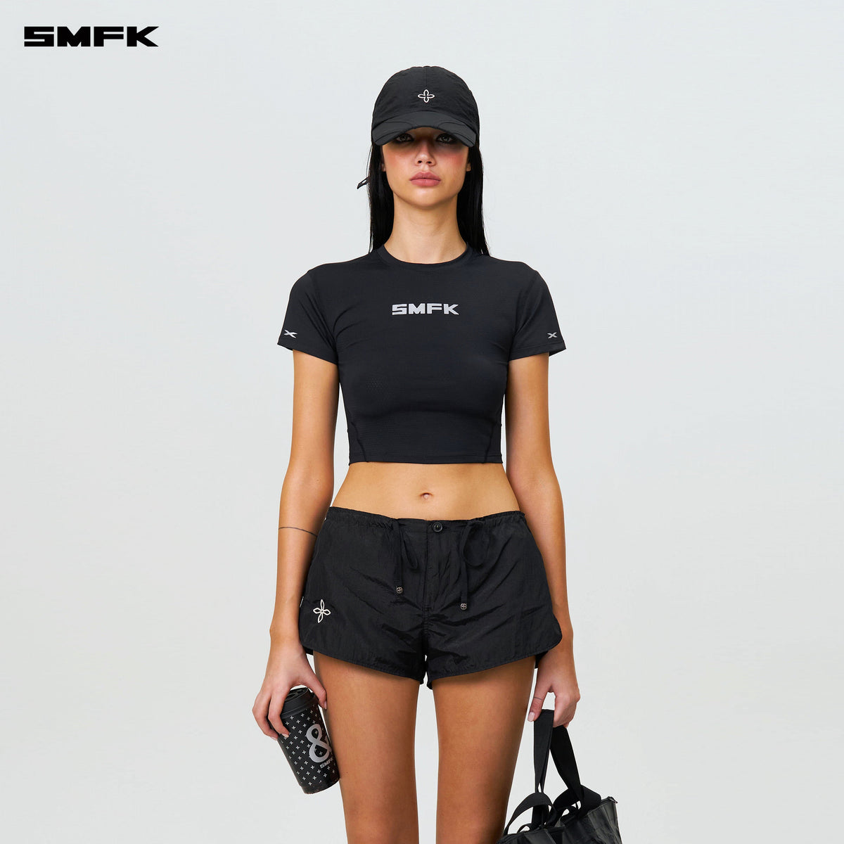 Ancient Myth Alloy Skin Low-Waist Jogging Shorts Black