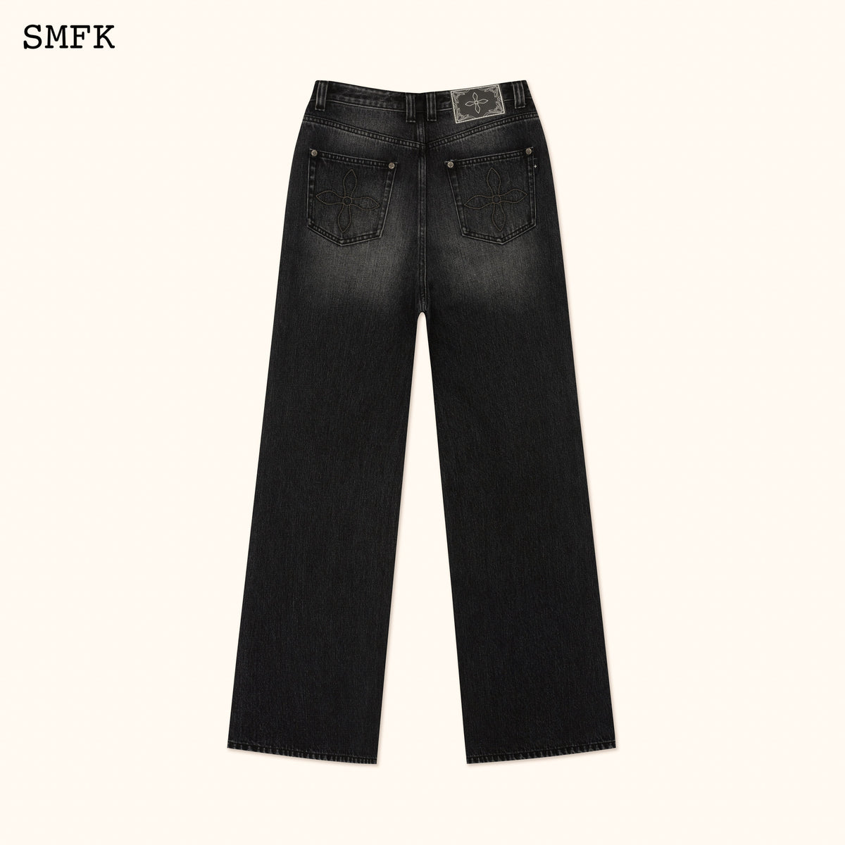 Ancient Myth Diamond(Synthetic Diamond) Flared Jeans In Black