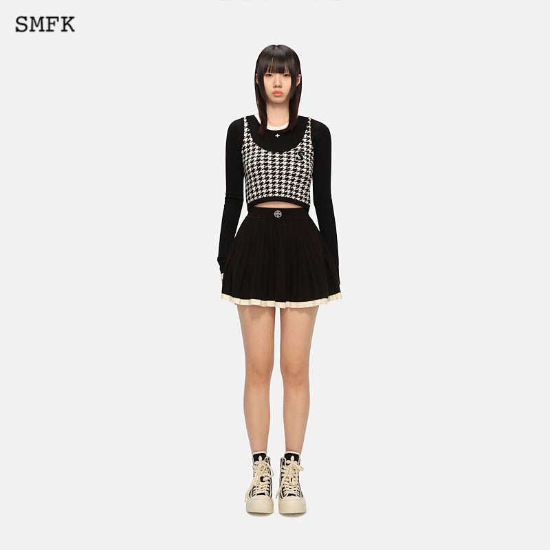 Black Bird Check Knitted Undershirt Black Bird Check