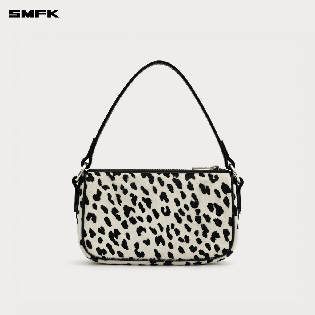 COMPASS BADGE Cross White Leopard Bag (Small)