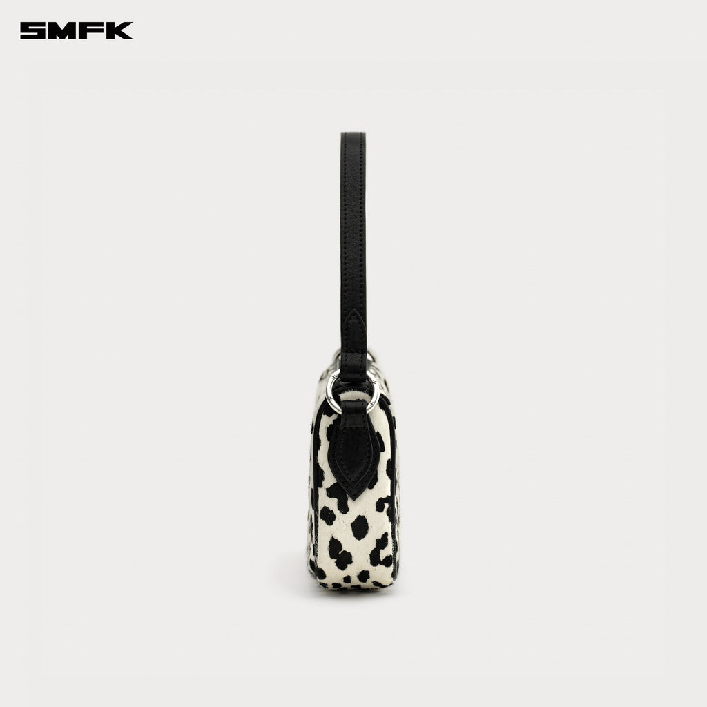 COMPASS BADGE Cross White Leopard Bag (Small)