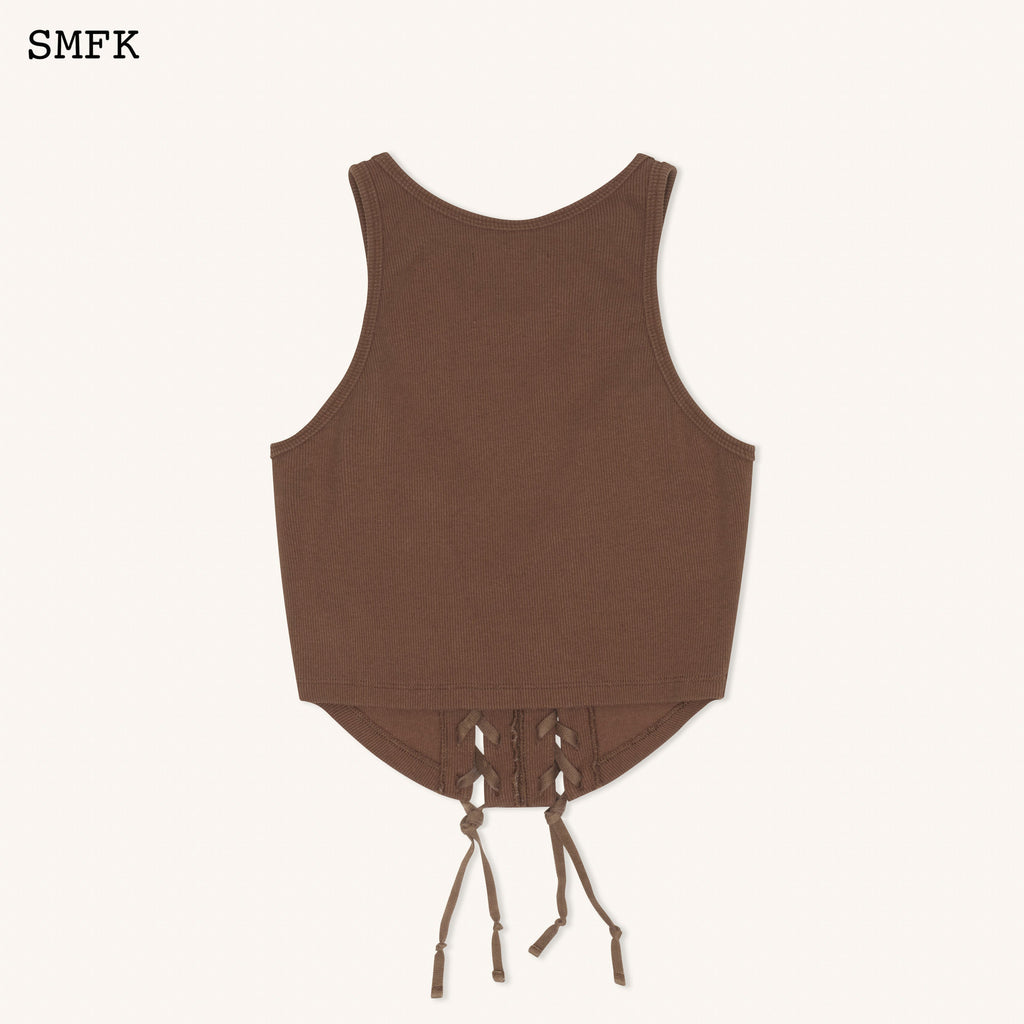 Compass Baseball Deconstruct Vest Top In Brown