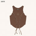 Compass Baseball Deconstruct Vest Top In Brown