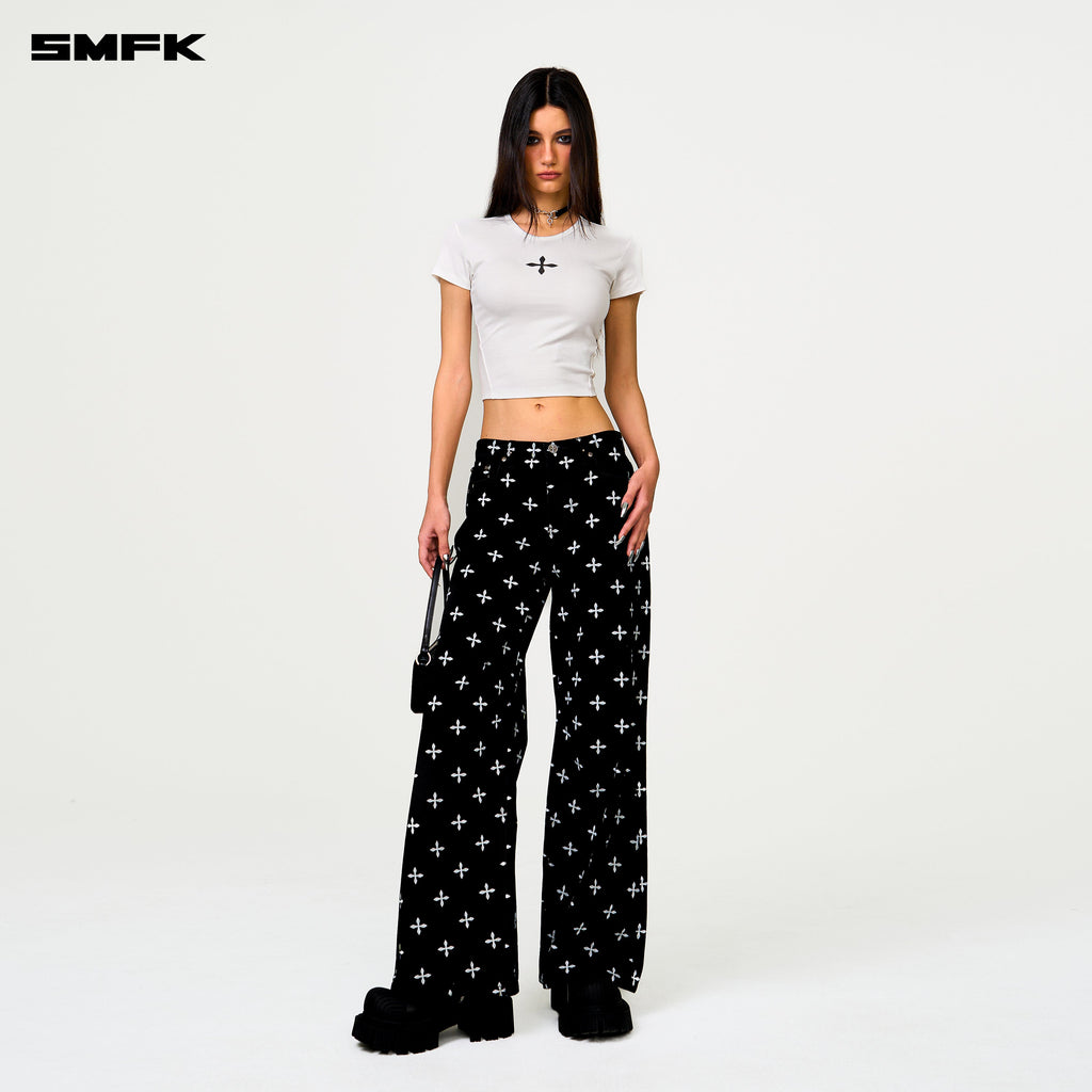 Compass Black Garden Classic Wide-Leg Jeans