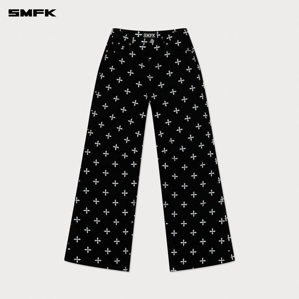 Compass Black Garden Classic Wide-Leg Jeans