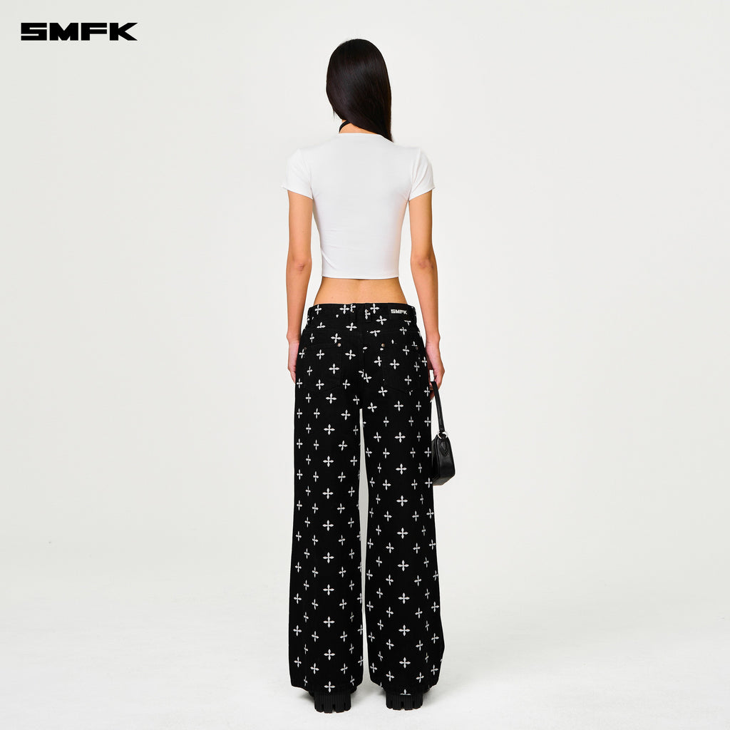 Compass Black Garden Classic Wide-Leg Jeans