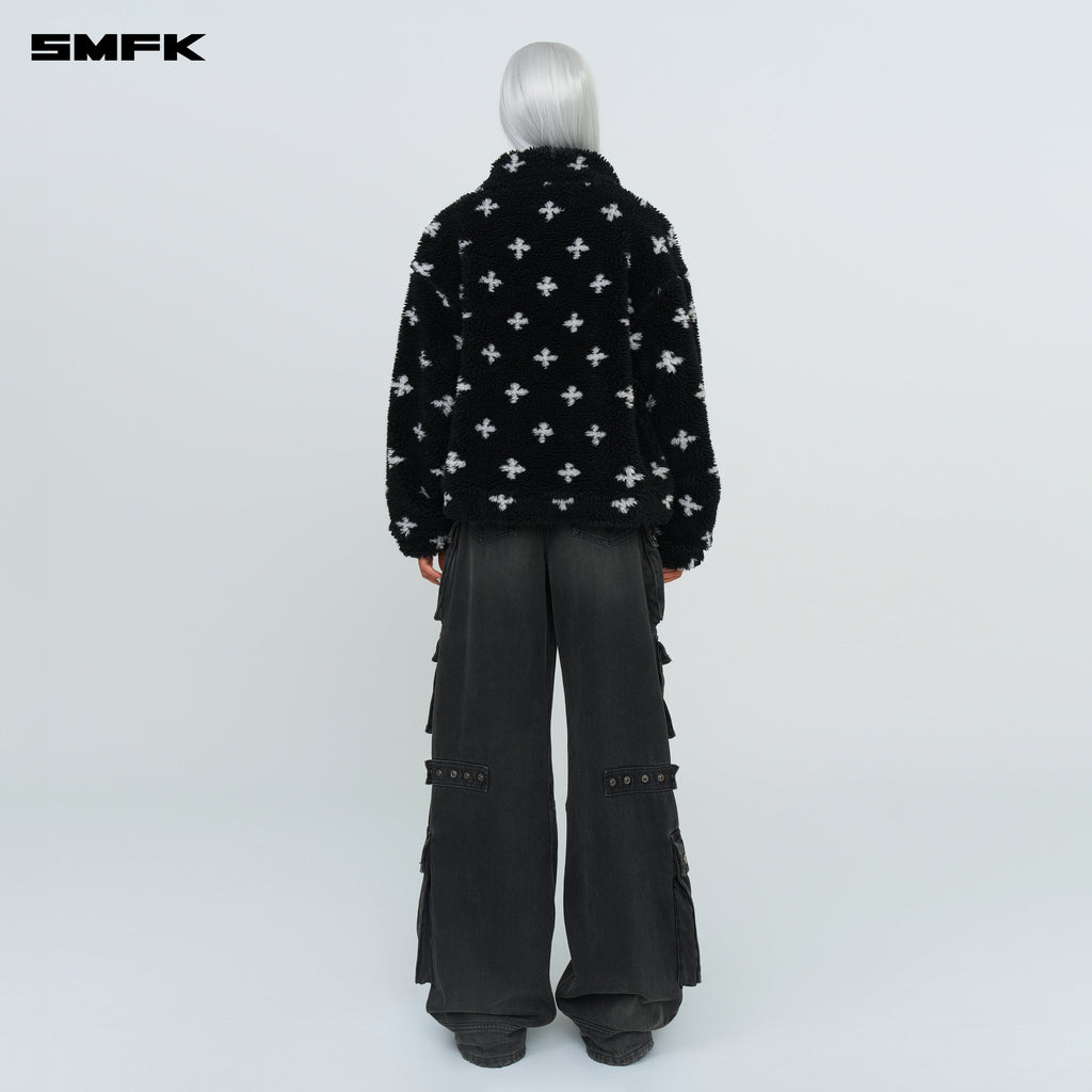 Compass Black Garden Outdoor Furry Jacket