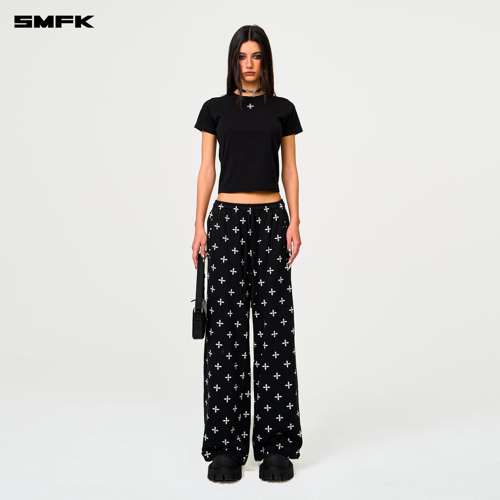 Compass Black Garden Wide-Leg Track Pants