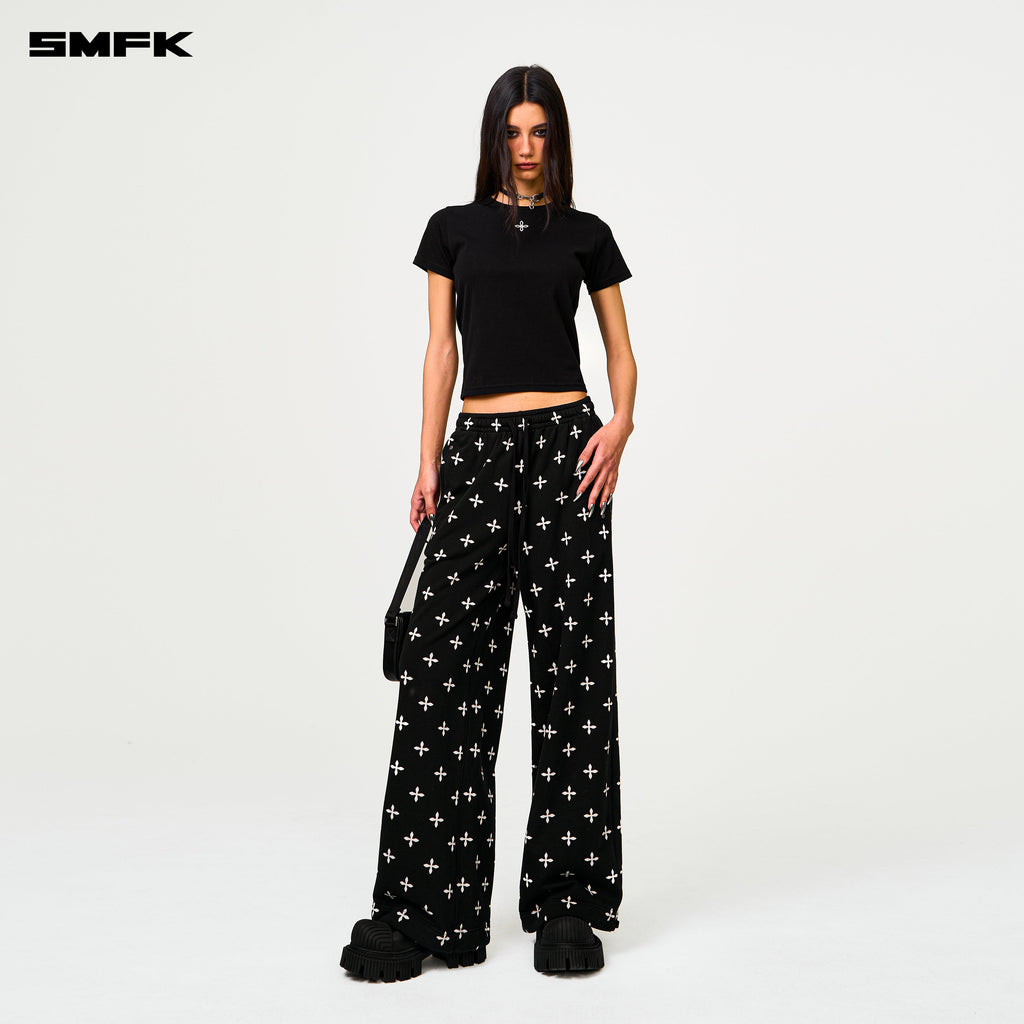 Compass Black Garden Wide-Leg Track Pants