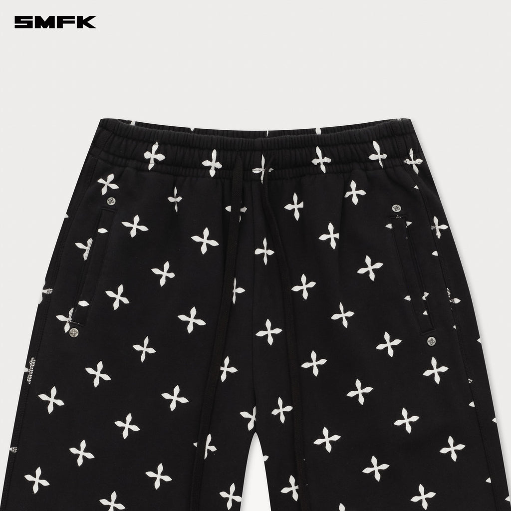 Compass Black Garden Wide-Leg Track Pants
