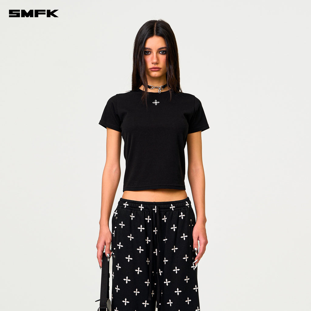 Compass Black Garden Wide-Leg Track Pants