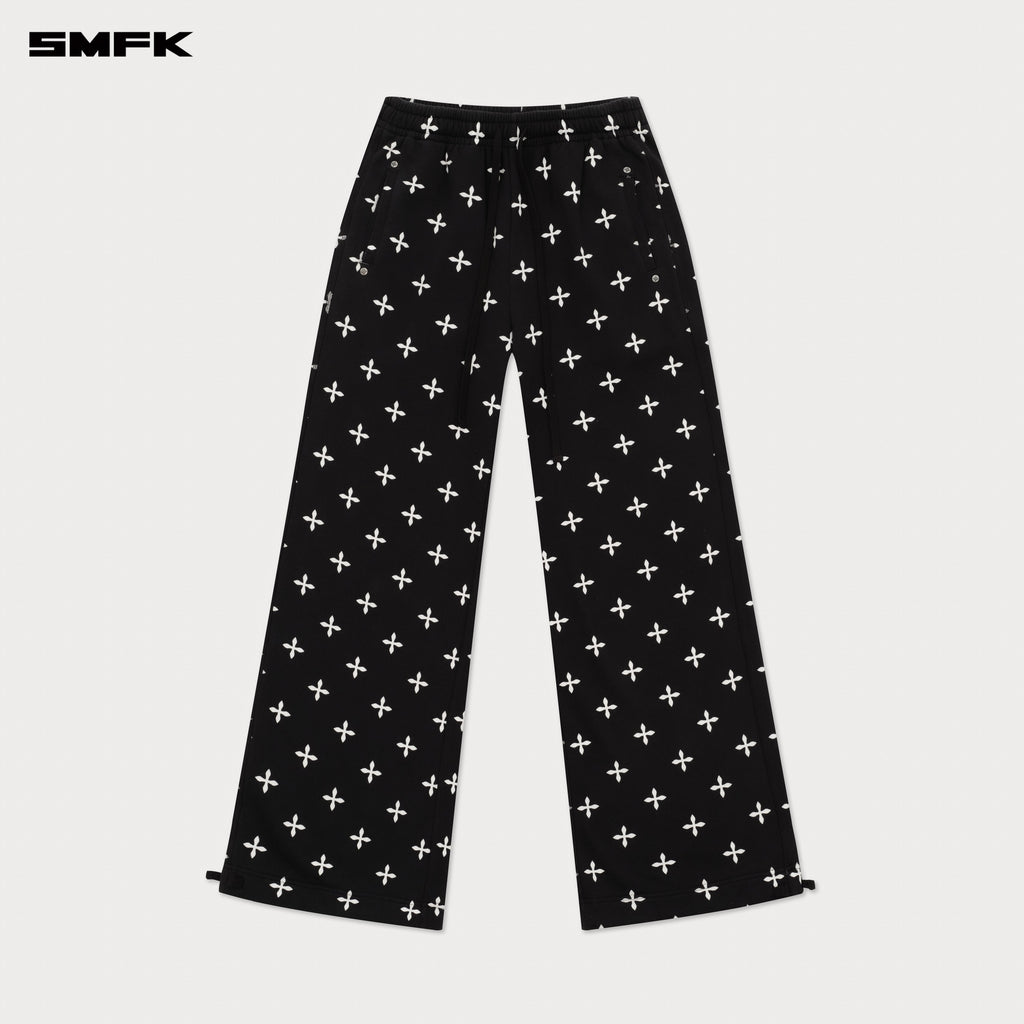 Compass Black Garden Wide-Leg Track Pants
