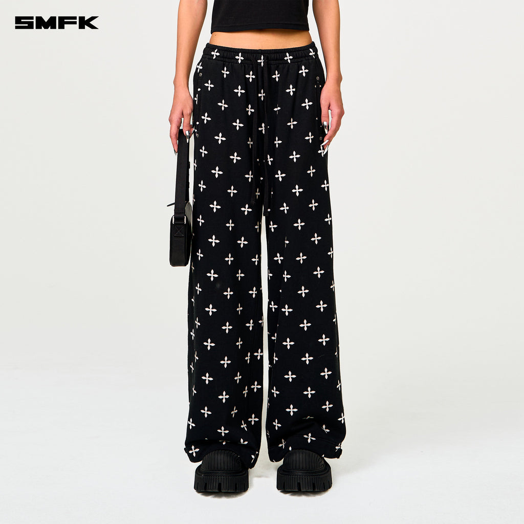 Compass Black Garden Wide-Leg Track Pants