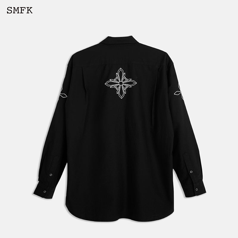 Compass Black Night Flower Classical Shirt
