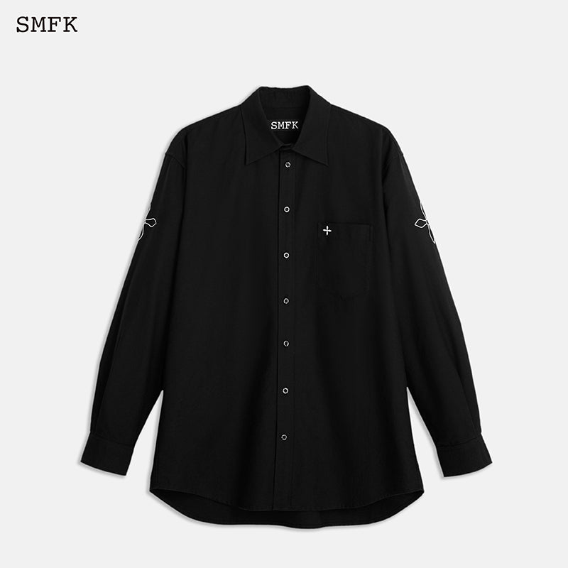 Compass Black Night Flower Classical Shirt