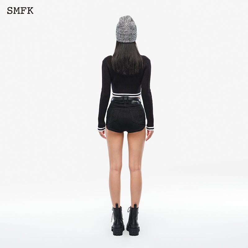Compass Classic Cashmere Short Sweater Black