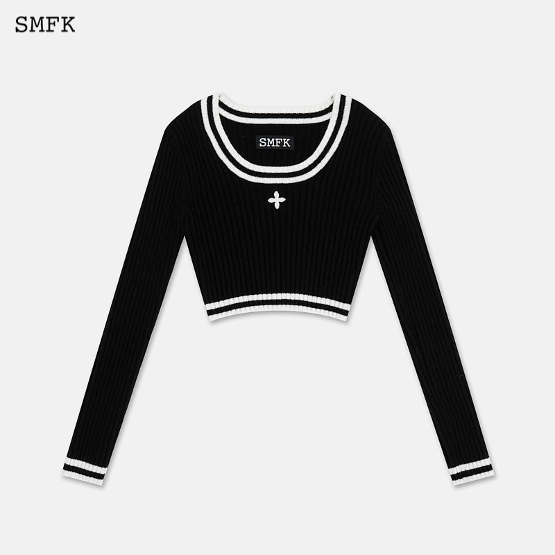 Compass Classic Cashmere Short Sweater Black
