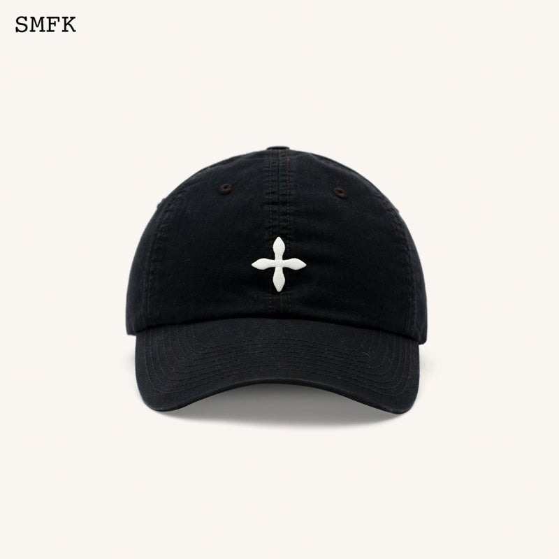 Compass Classic Cross Baseball Cap In Black