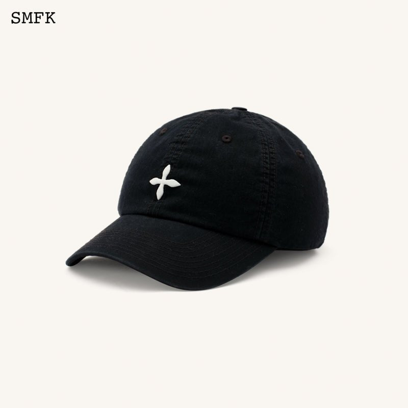 Compass Classic Cross Baseball Cap In Black