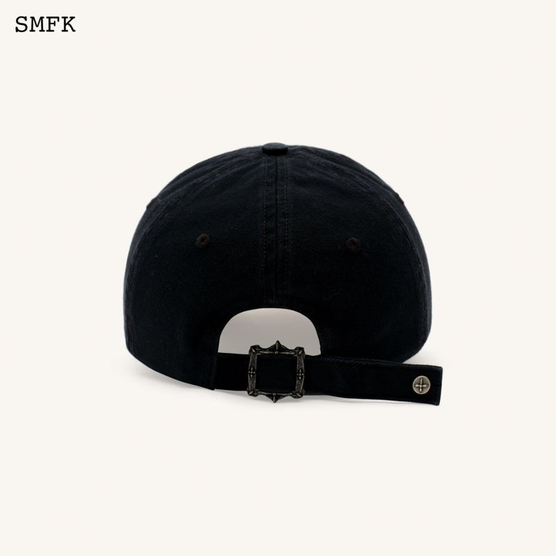 Compass Classic Cross Chain Baseball Cap In Black