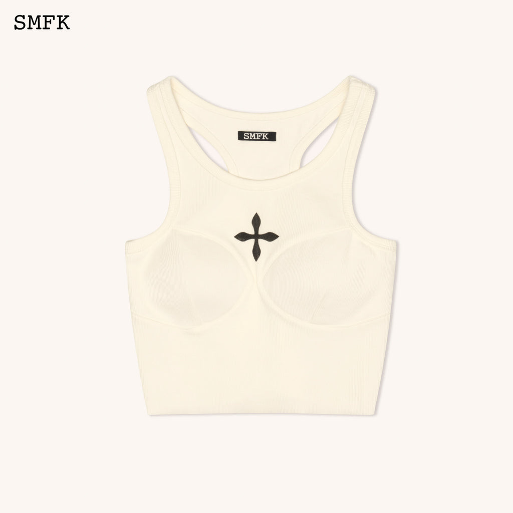 Compass Classic Cross Rider Vest Top In White